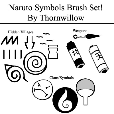 Naruto Symbols Brush Set by Thornwillow